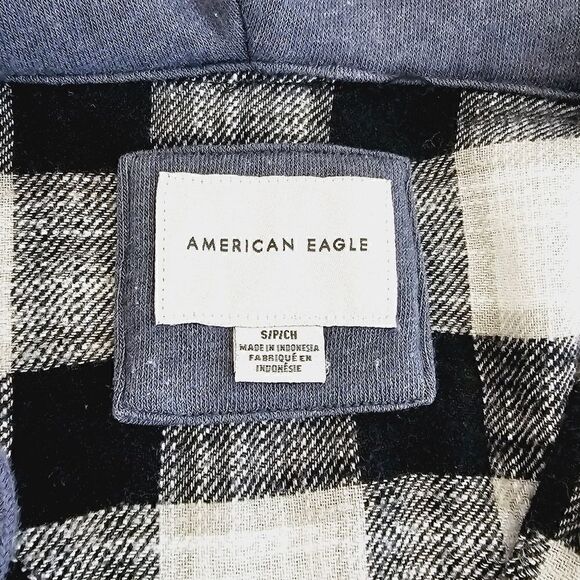 AE Cozy Cabin Oversized Hoodie Button Down Flannel Lightweight Jacket Top - Picture 12 of 13